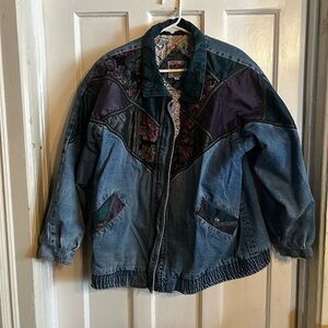 Stylish Denim Jean Jacket with Multicolor Design